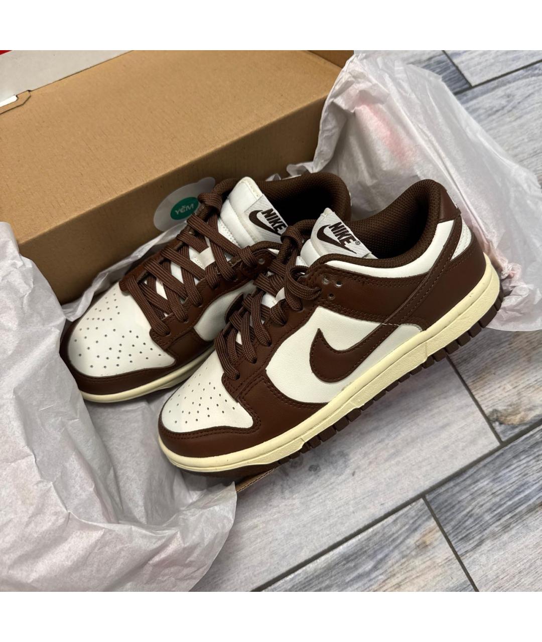 NIKE Коричневые кожаные кроссовки, фото 7