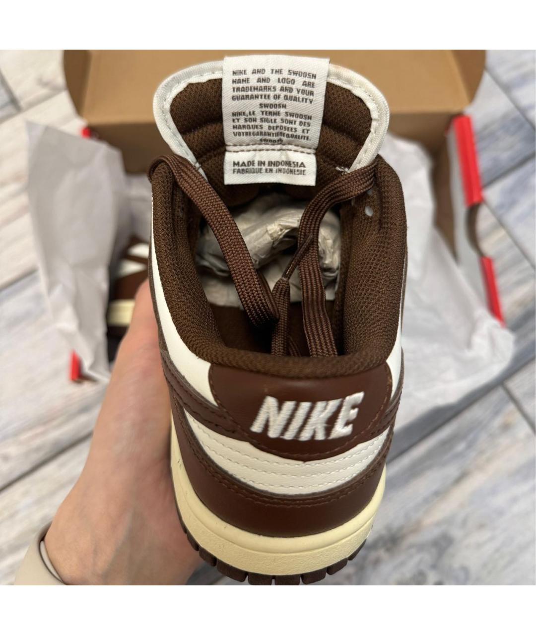 NIKE Коричневые кожаные кроссовки, фото 3