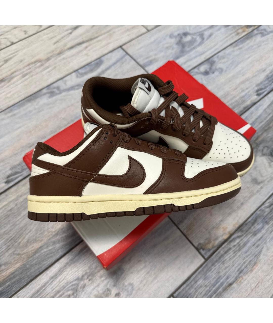 NIKE Коричневые кожаные кроссовки, фото 9