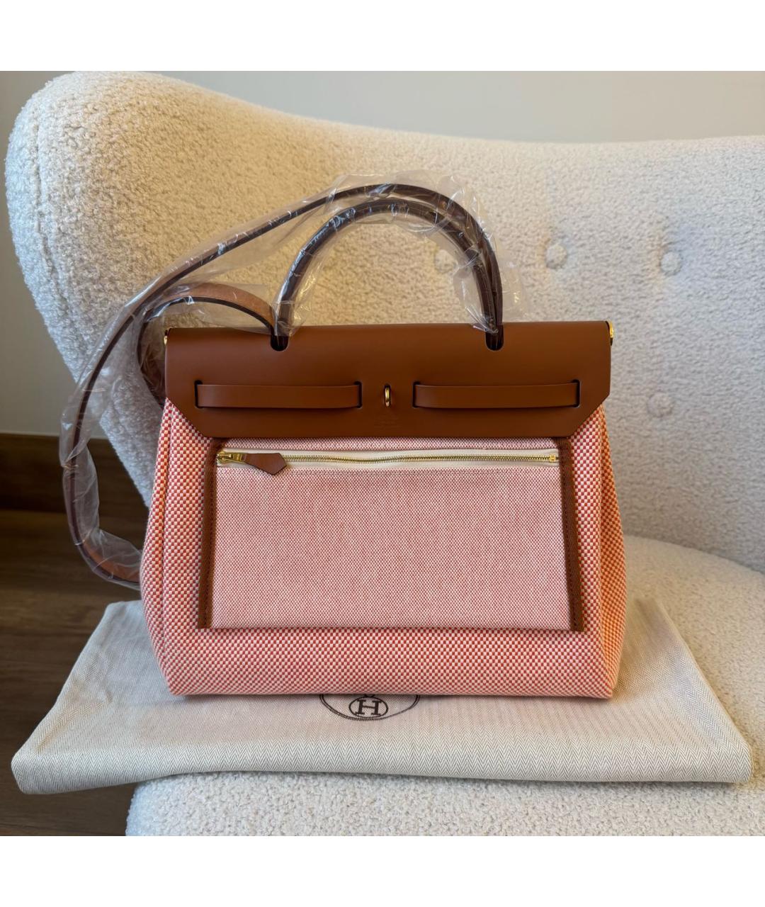 HERMES Розовая сумка с короткими ручками, фото 3