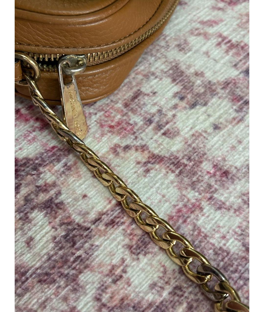 MICHAEL KORS Коричневая кожаная сумка через плечо, фото 5