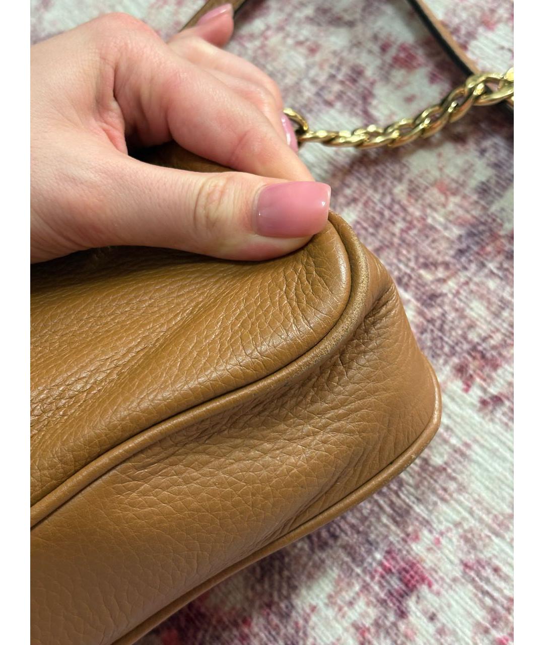 MICHAEL KORS Коричневая кожаная сумка через плечо, фото 6