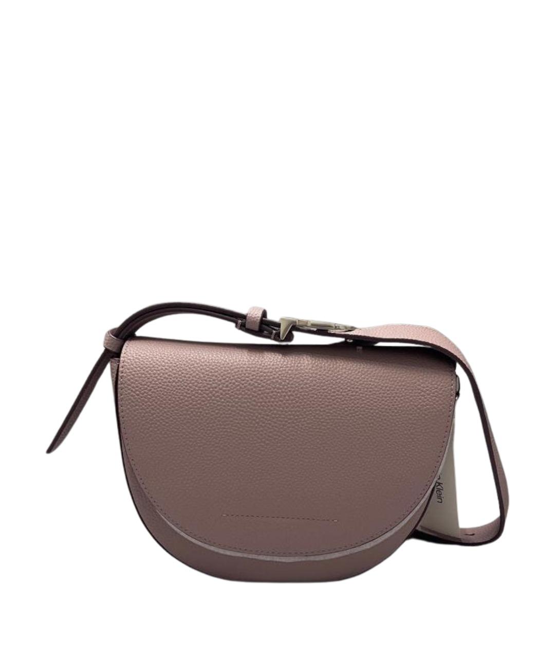 CALVIN KLEIN Розовая кожаная сумка через плечо, фото 1