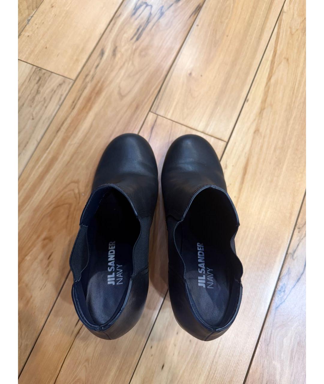 JIL SANDER Темно-синие кожаные ботинки, фото 3