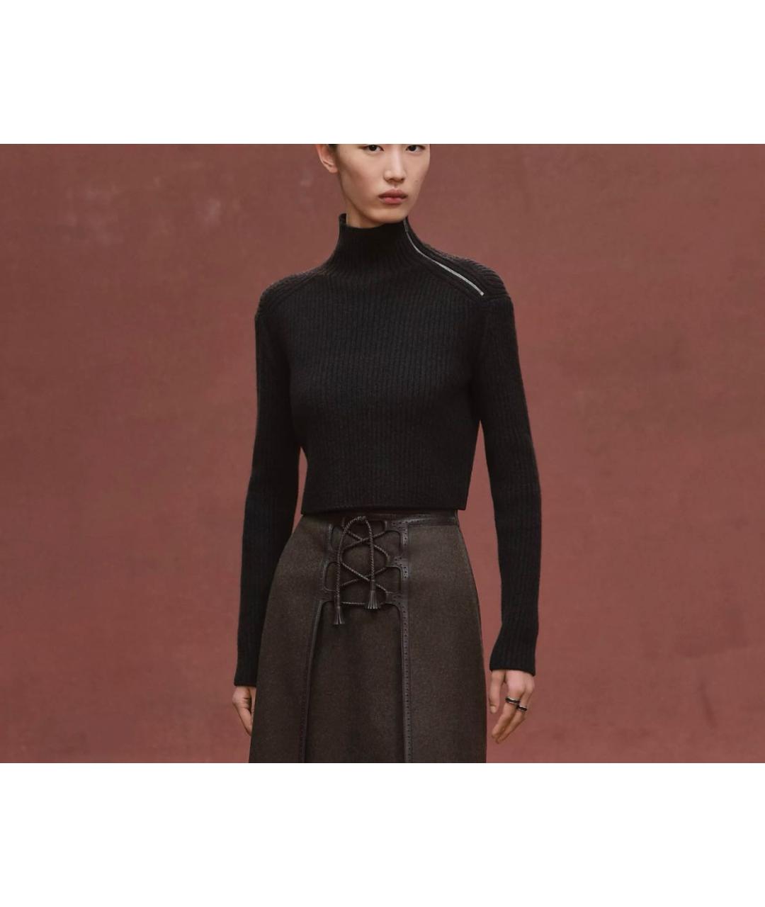 HERMES Черный шерстяной джемпер / свитер, фото 6