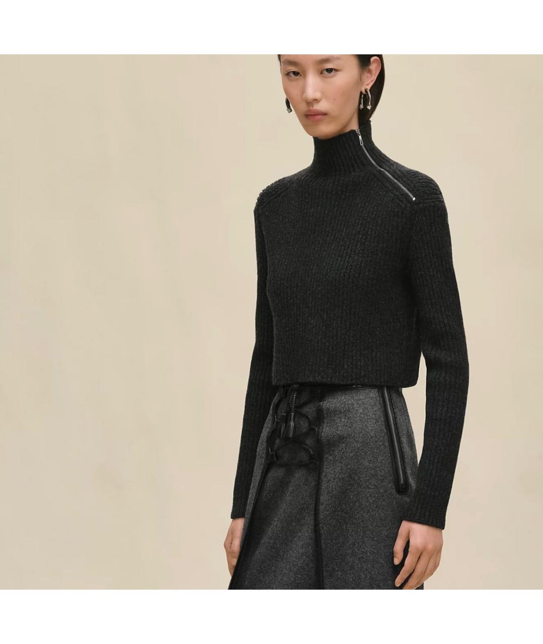 HERMES Черный шерстяной джемпер / свитер, фото 2