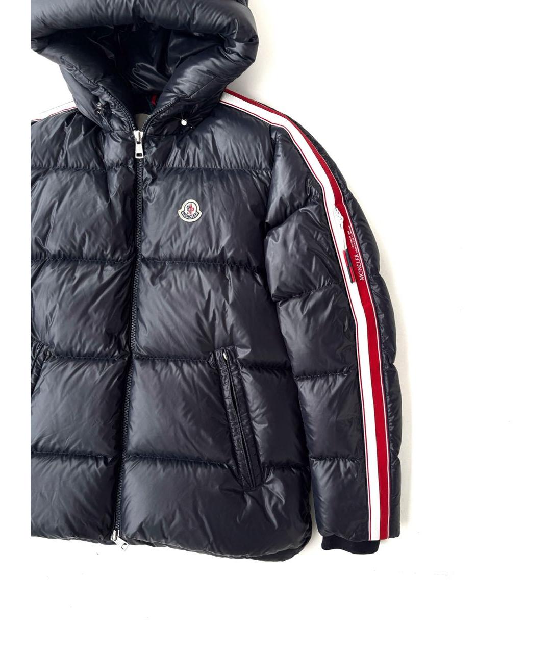 MONCLER Темно-синий полиэстеровый пуховик, фото 3