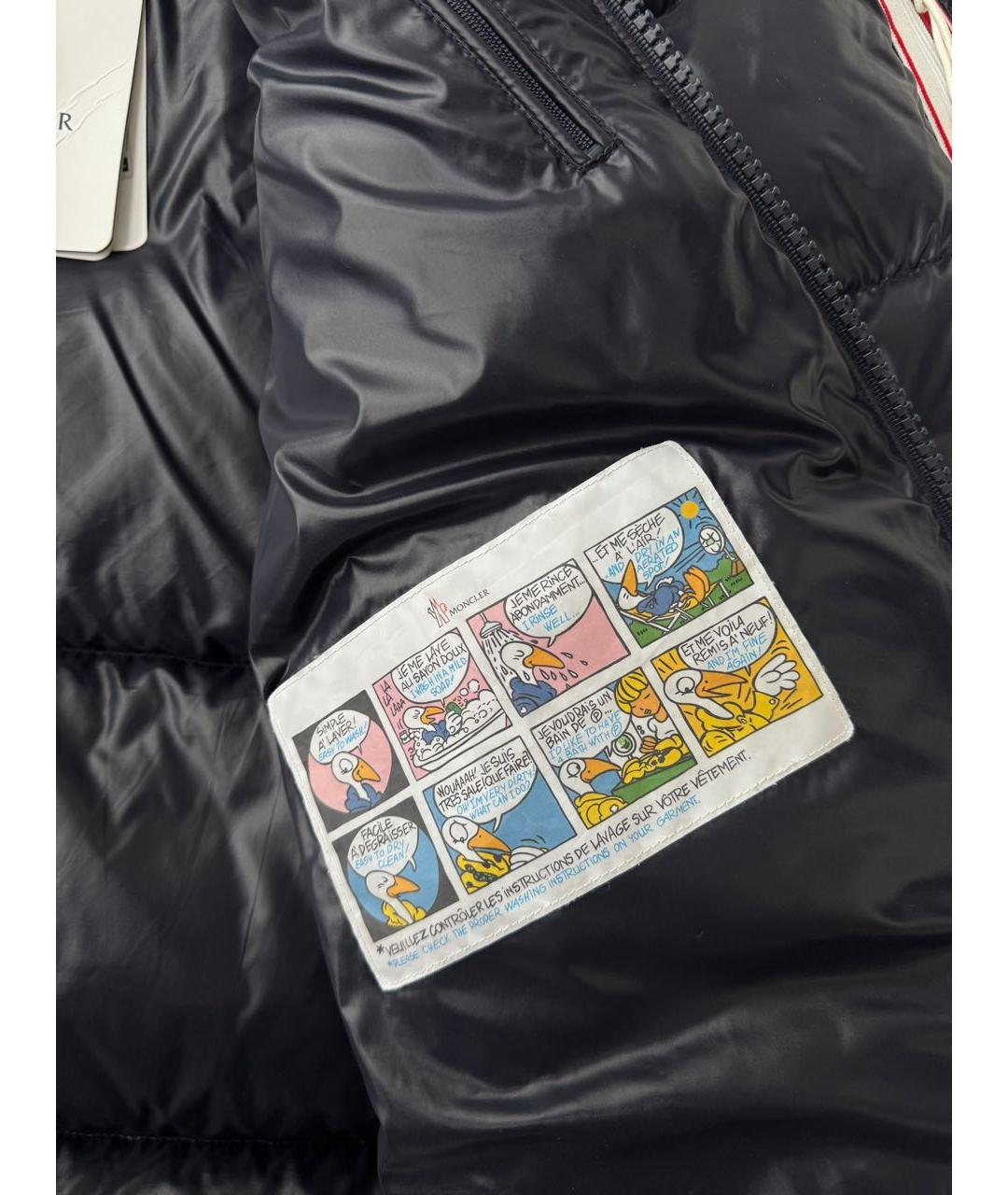 MONCLER Темно-синий полиэстеровый пуховик, фото 5