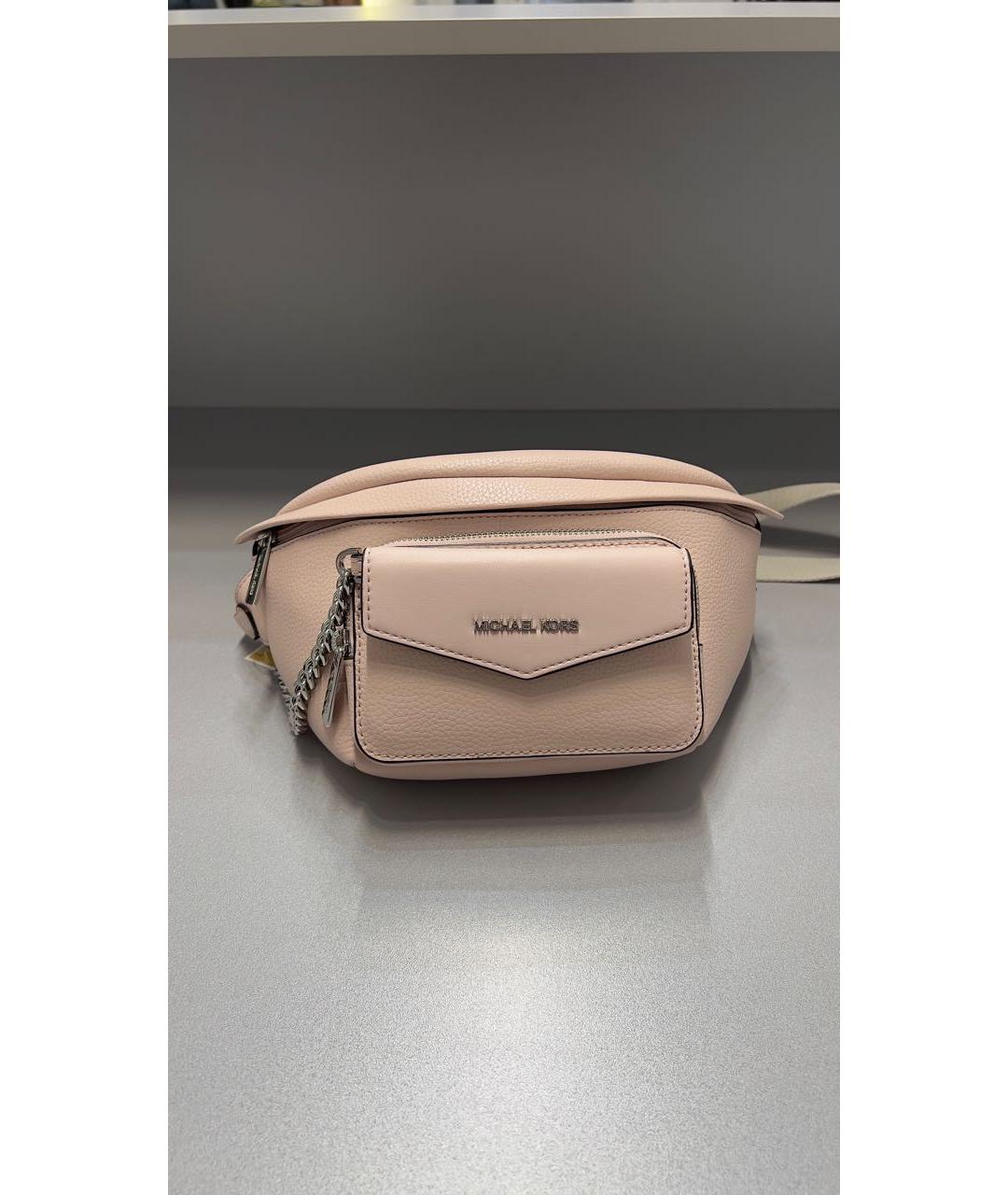 MICHAEL KORS Розовая кожаная сумка через плечо, фото 5