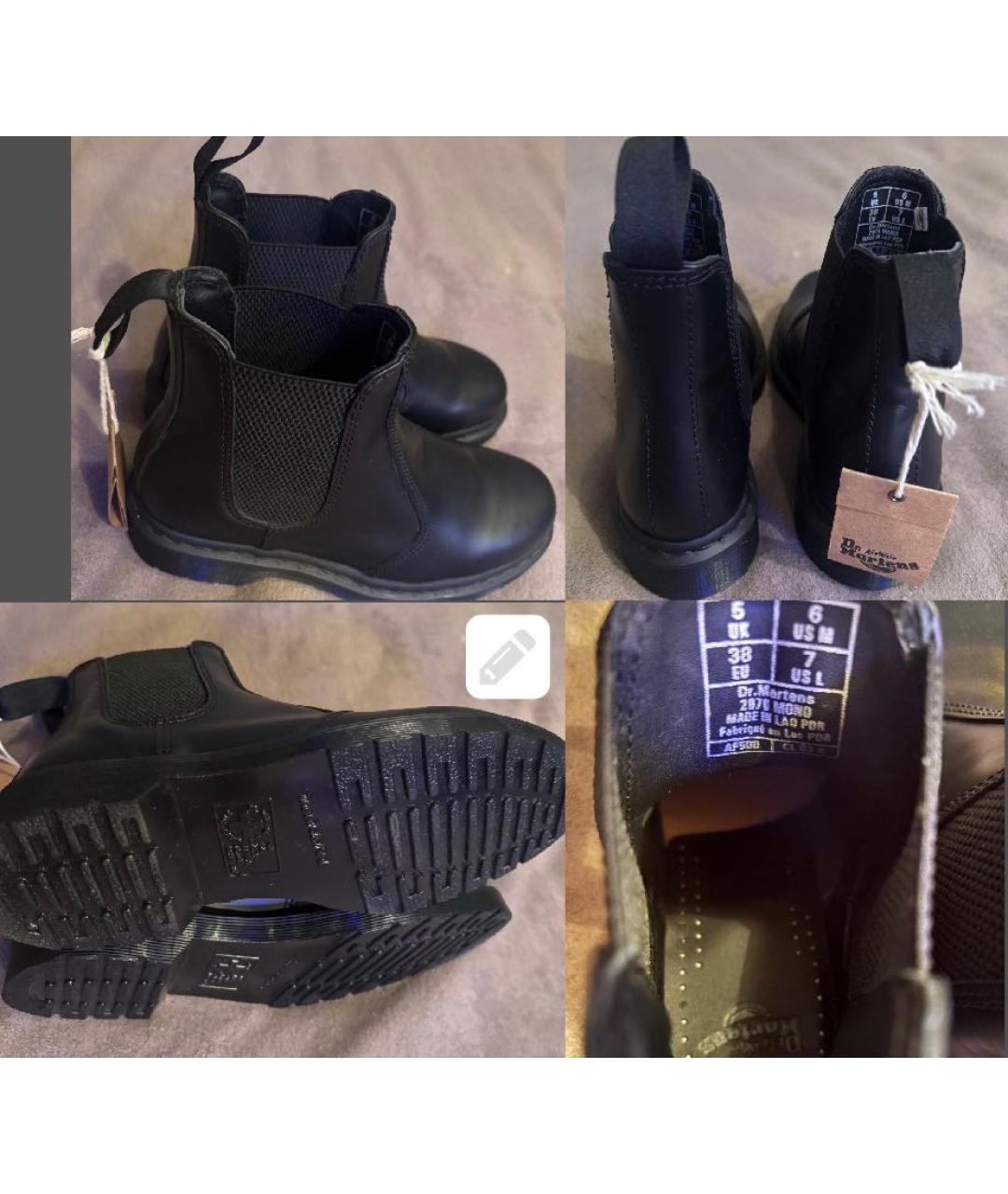 DR. MARTENS Черные кожаные ботинки, фото 5