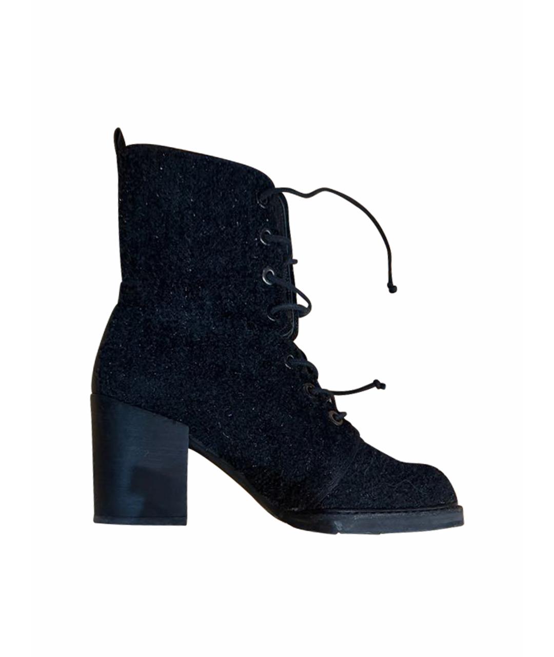 STUART WEITZMAN Темно-синие текстильные ботинки, фото 1