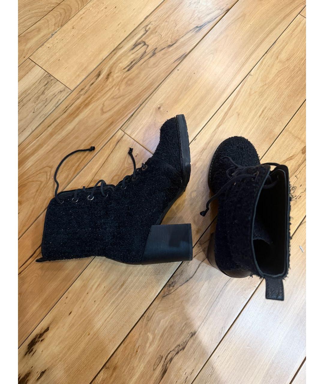 STUART WEITZMAN Темно-синие текстильные ботинки, фото 5