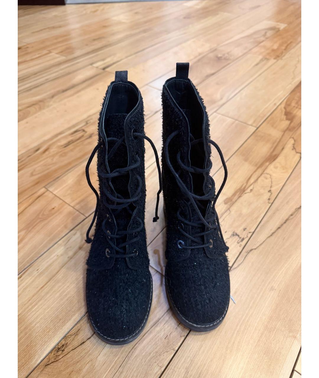 STUART WEITZMAN Темно-синие текстильные ботинки, фото 2