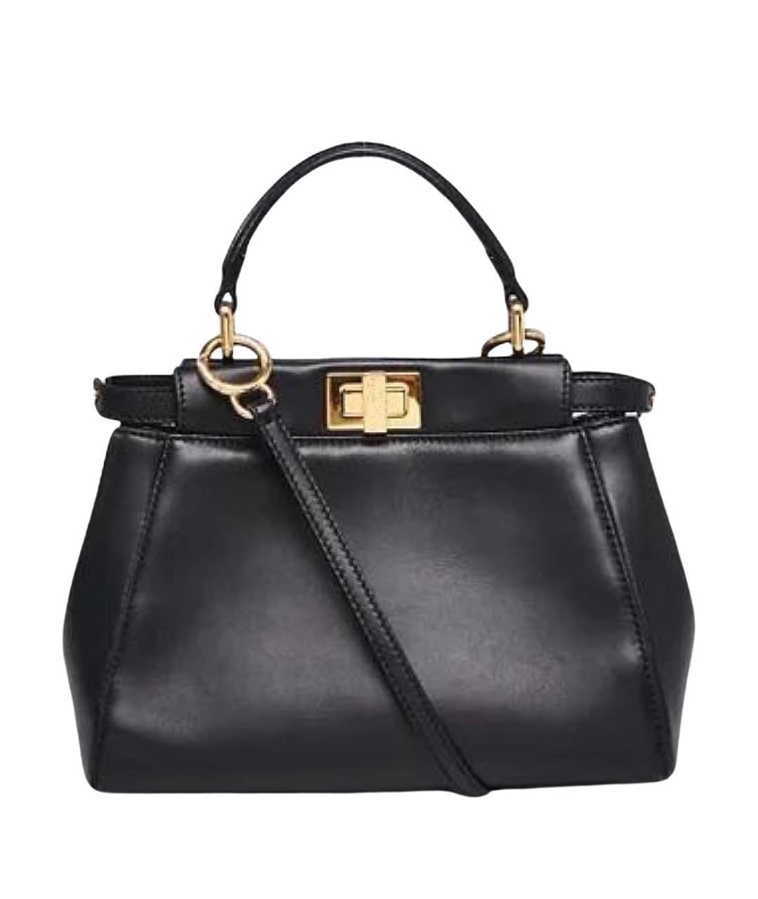 FENDI Черная кожаная сумка через плечо, фото 1