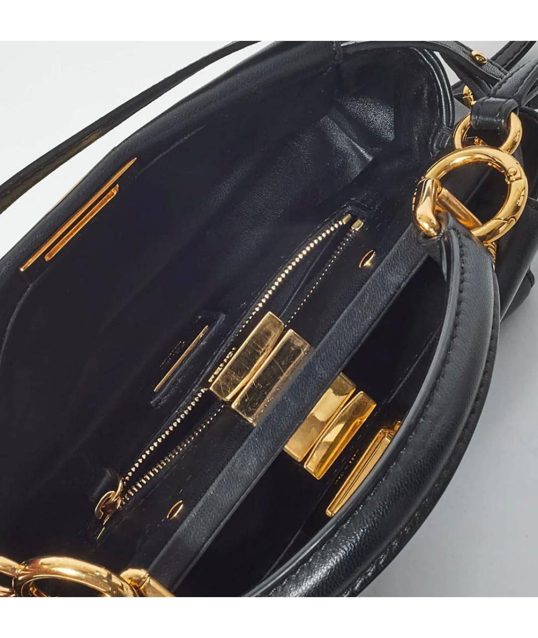 FENDI Черная кожаная сумка через плечо, фото 4