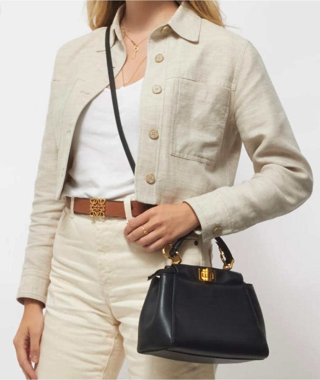 FENDI Черная кожаная сумка через плечо, фото 5