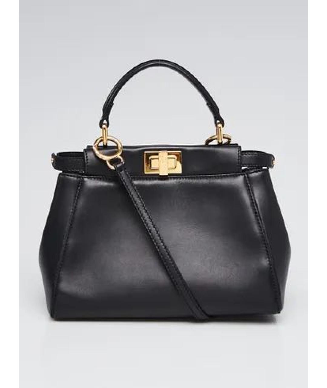 FENDI Черная кожаная сумка через плечо, фото 6