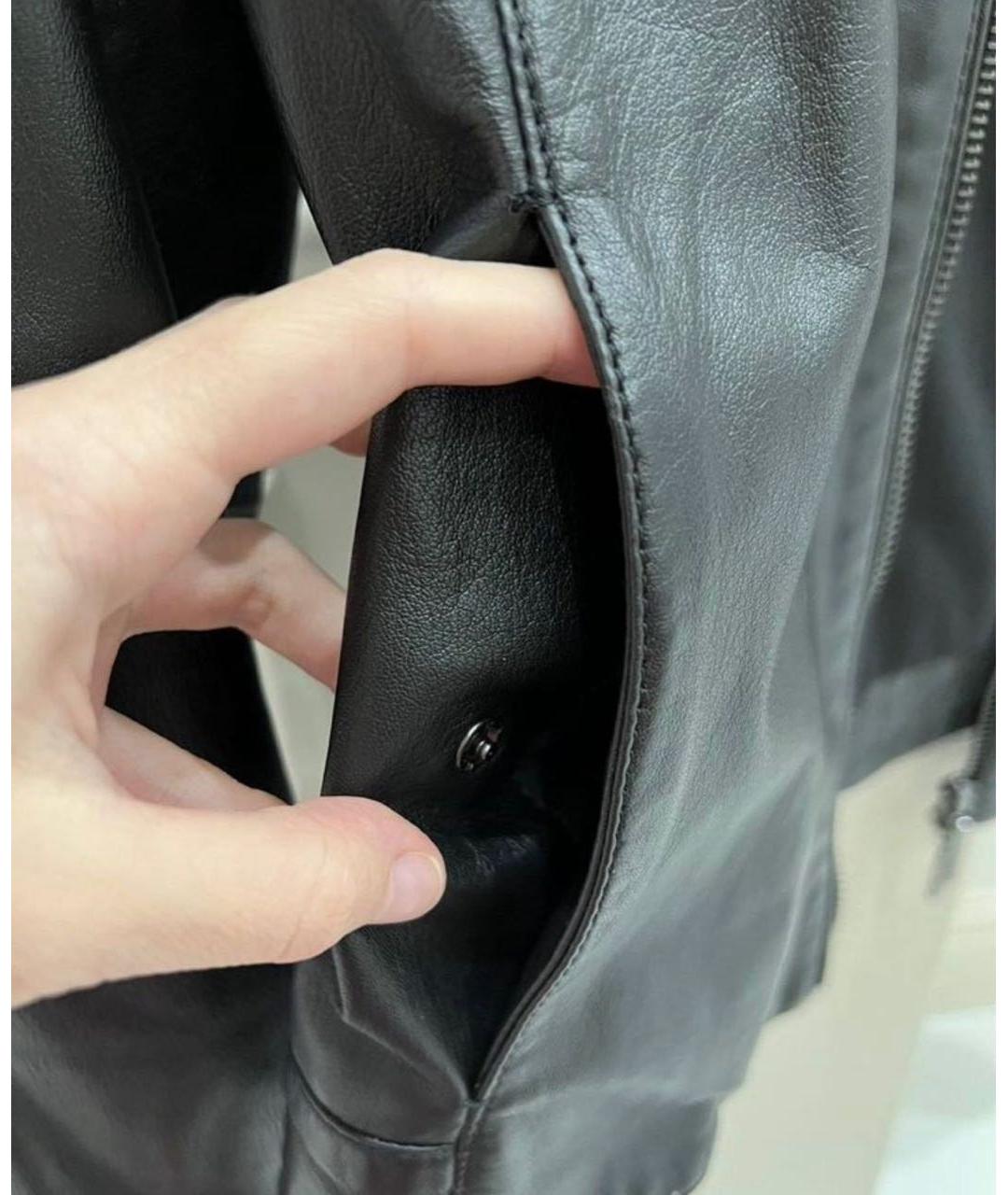 ARMANI JEANS Черная кожаная куртка, фото 5