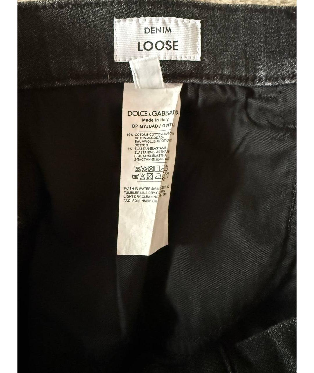 DOLCE&GABBANA Черные хлопковые джинсы, фото 6