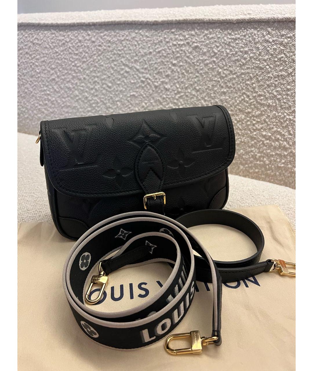 LOUIS VUITTON Черная кожаная сумка через плечо, фото 2