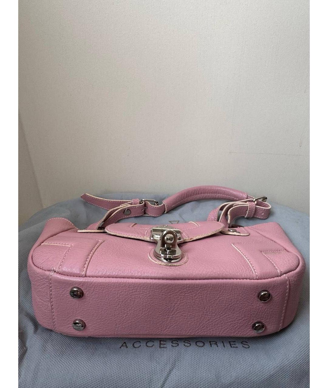 VIVIENNE WESTWOOD Розовая кожаная сумка с короткими ручками, фото 6