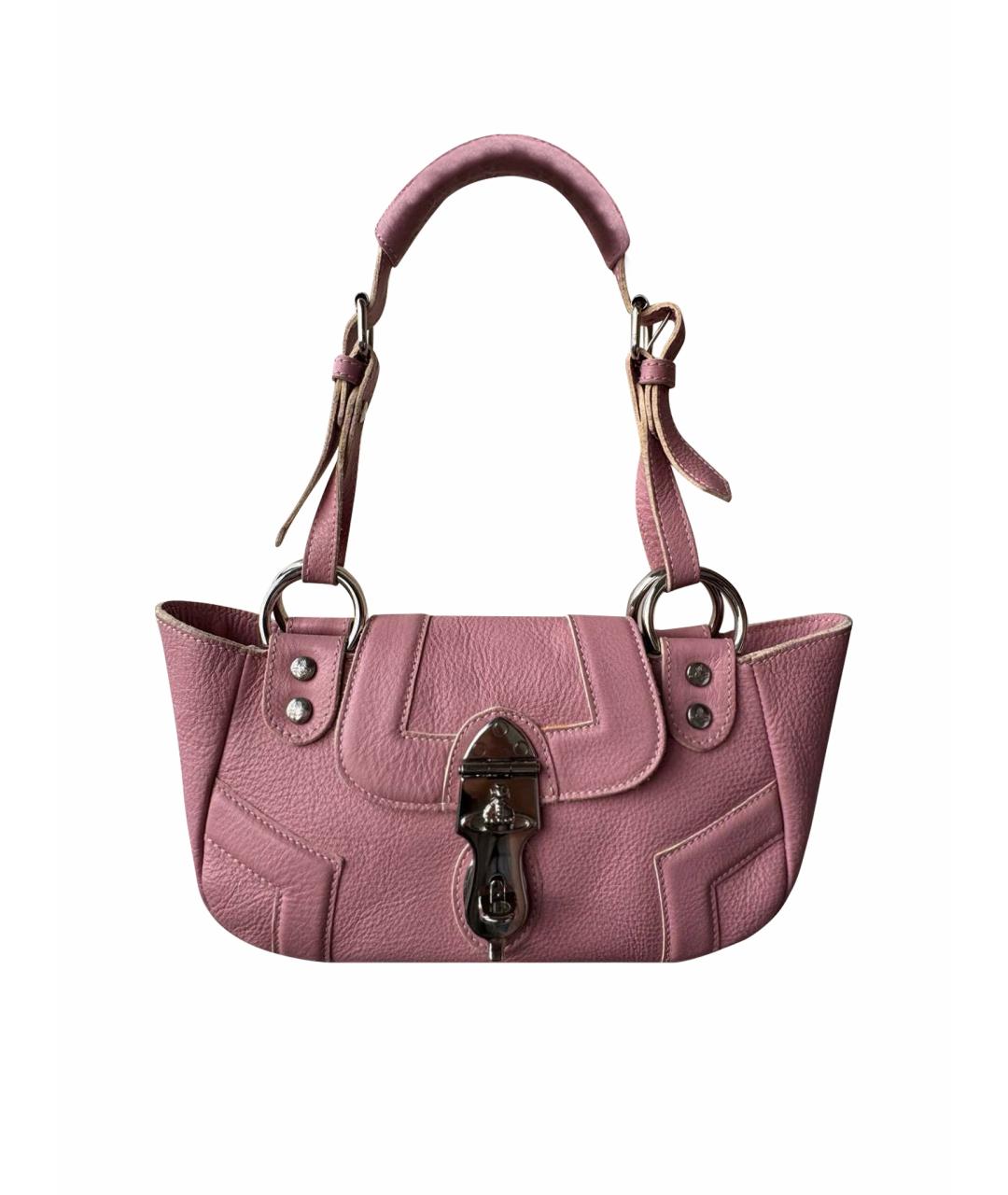 VIVIENNE WESTWOOD Розовая кожаная сумка с короткими ручками, фото 1