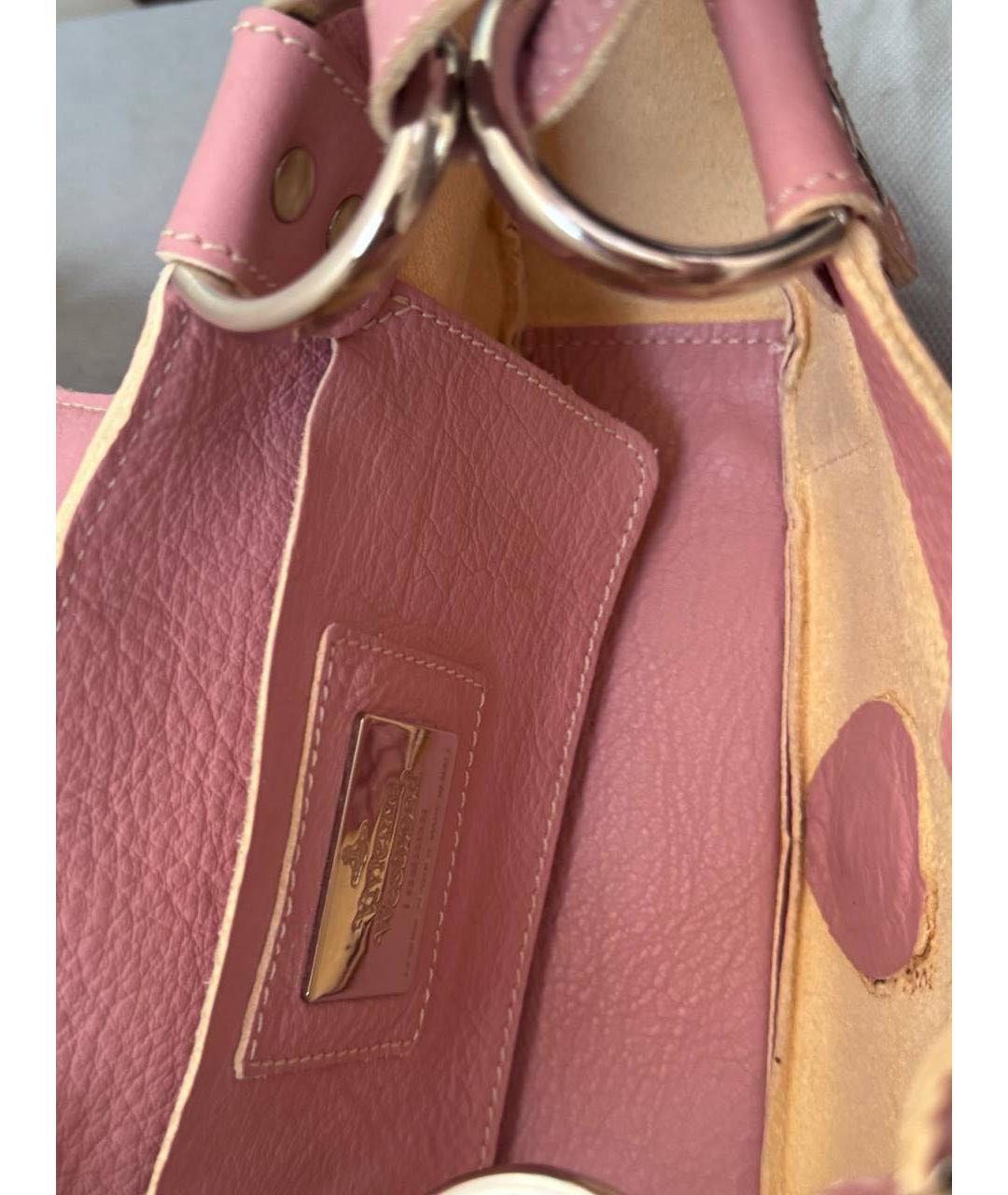VIVIENNE WESTWOOD Розовая кожаная сумка с короткими ручками, фото 4