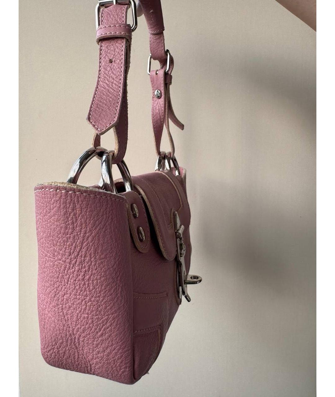 VIVIENNE WESTWOOD Розовая кожаная сумка с короткими ручками, фото 2