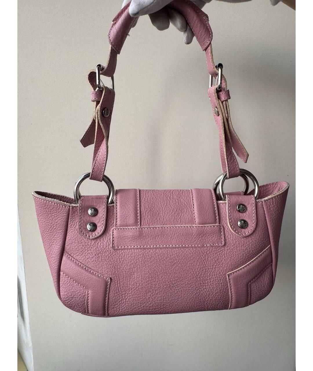 VIVIENNE WESTWOOD Розовая кожаная сумка с короткими ручками, фото 3
