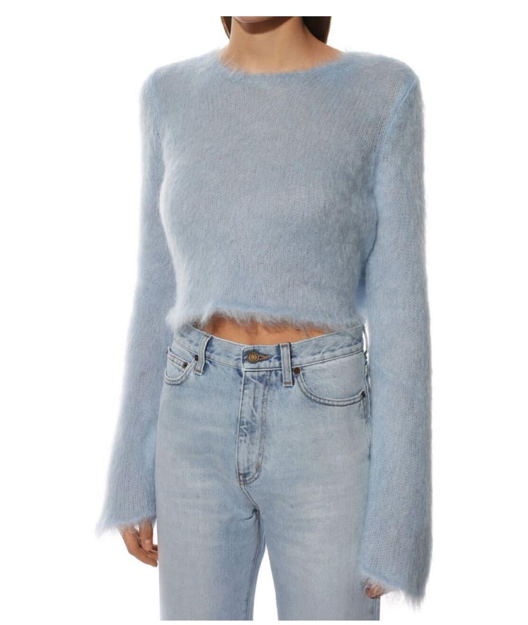 SAINT LAURENT Голубой джемпер / свитер, фото 4