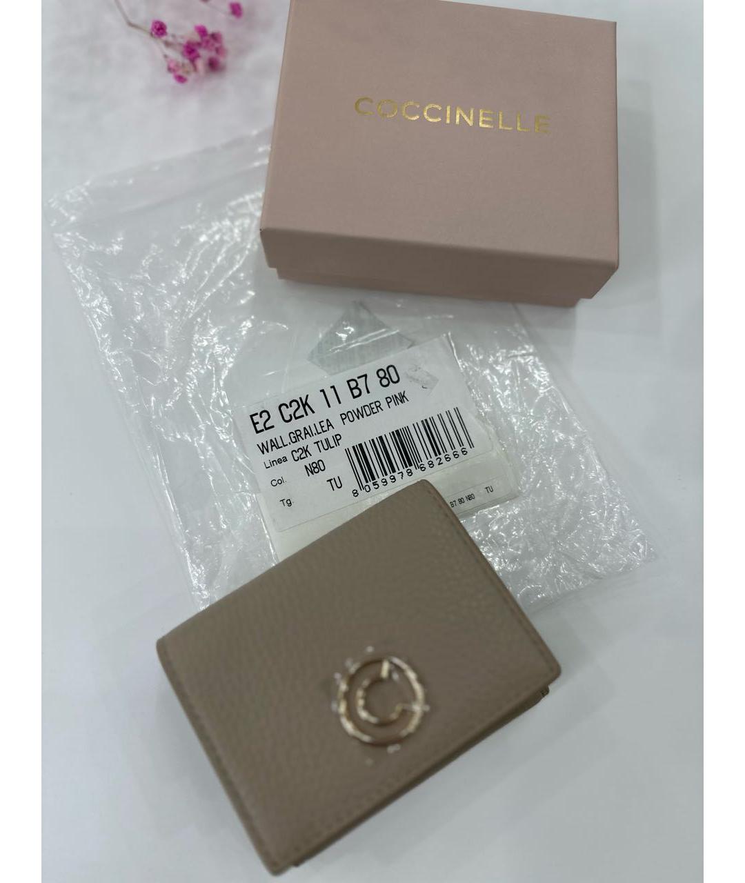 COCCINELLE Бежевый кожаный кошелек, фото 6