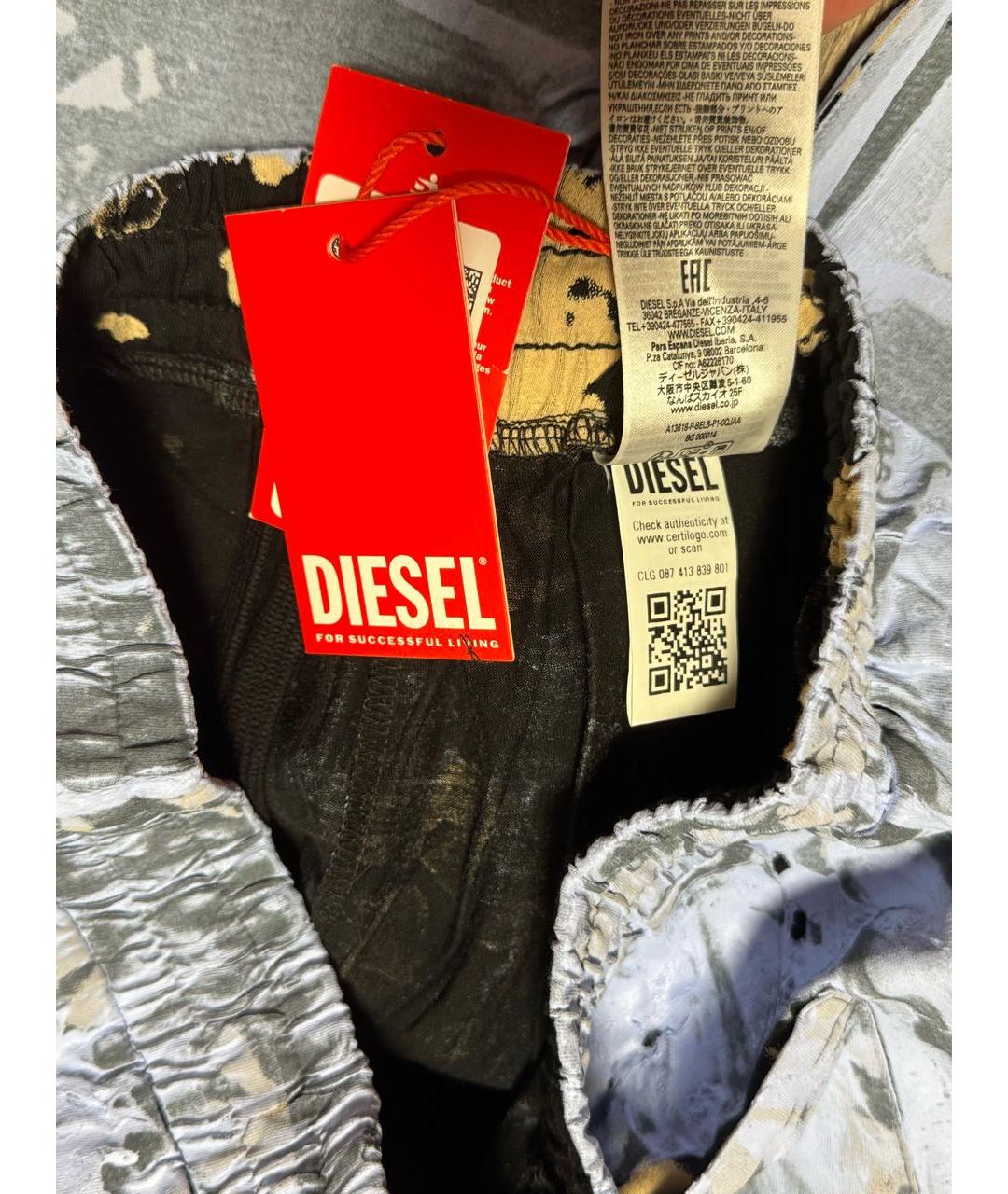 DIESEL Мульти велюровые брюки широкие, фото 3