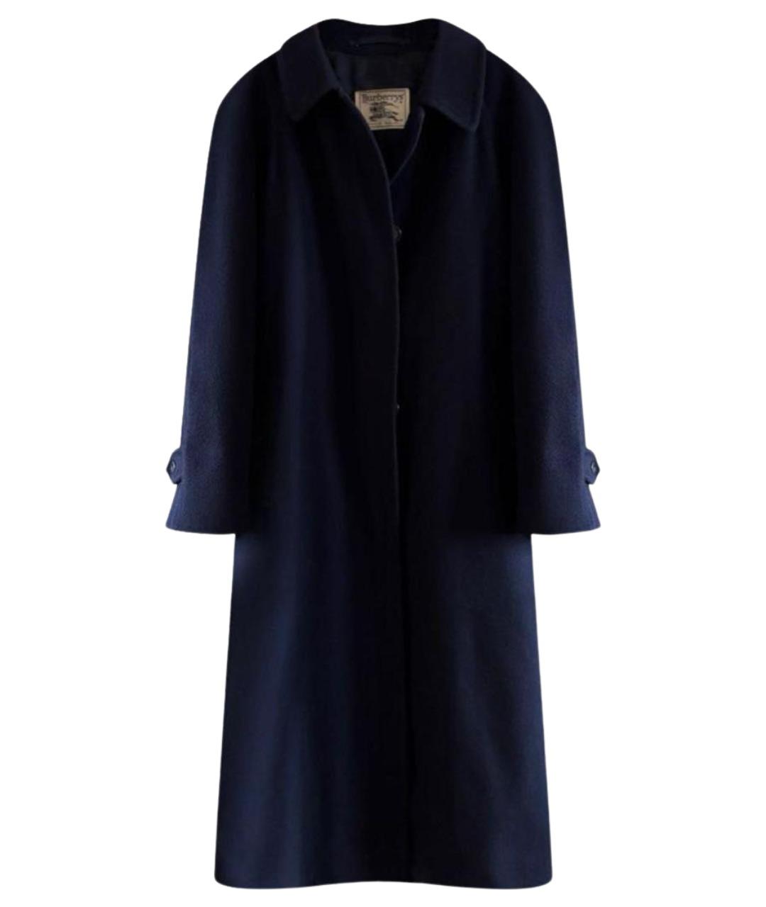 BURBERRY Темно-синее шерстяное пальто, фото 1