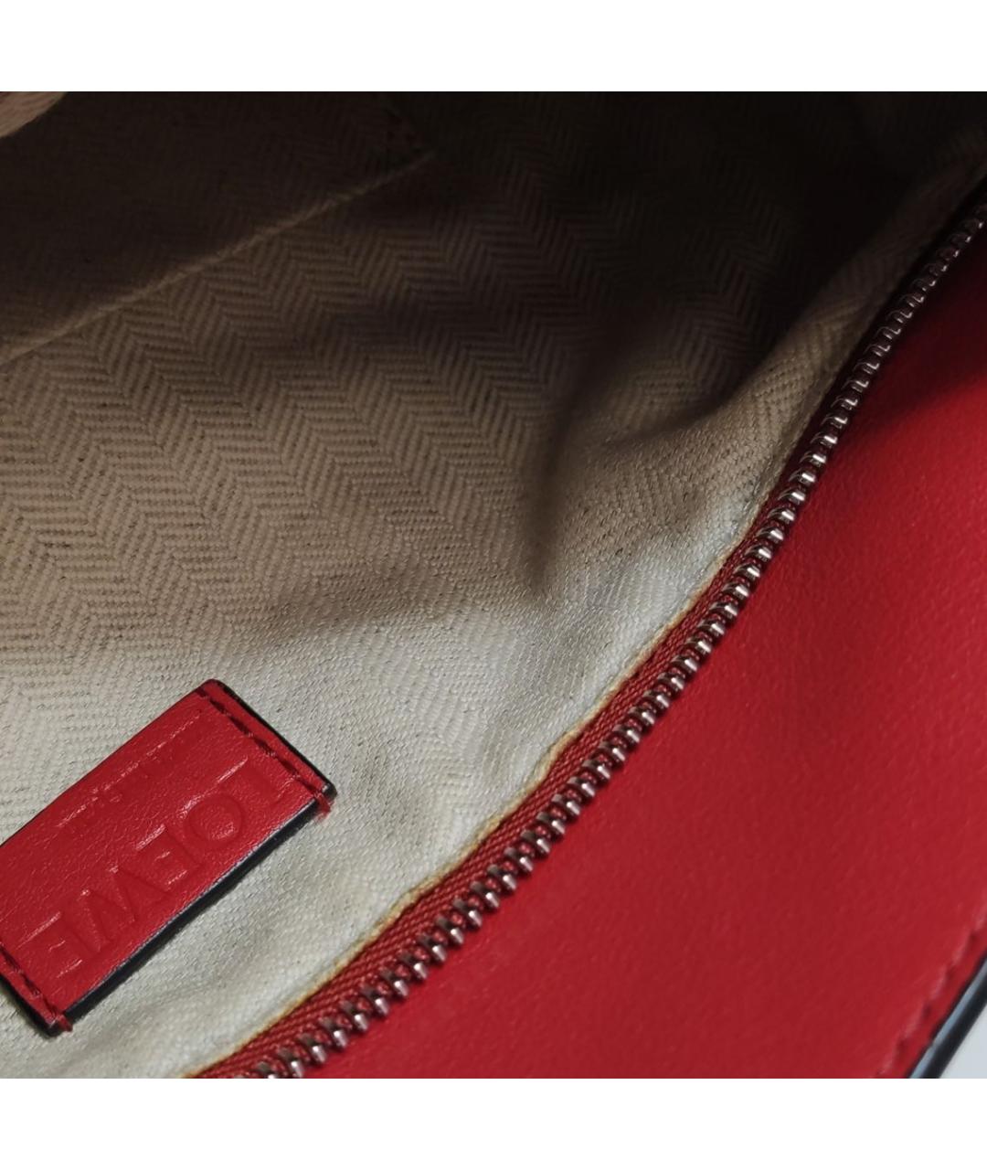 LOEWE Красная кожаная сумка через плечо, фото 7
