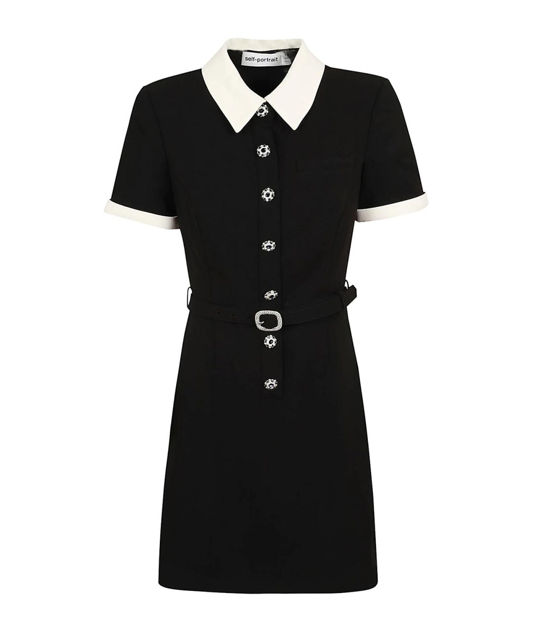 SELF-PORTRAIT Черное повседневное платье, фото 1
