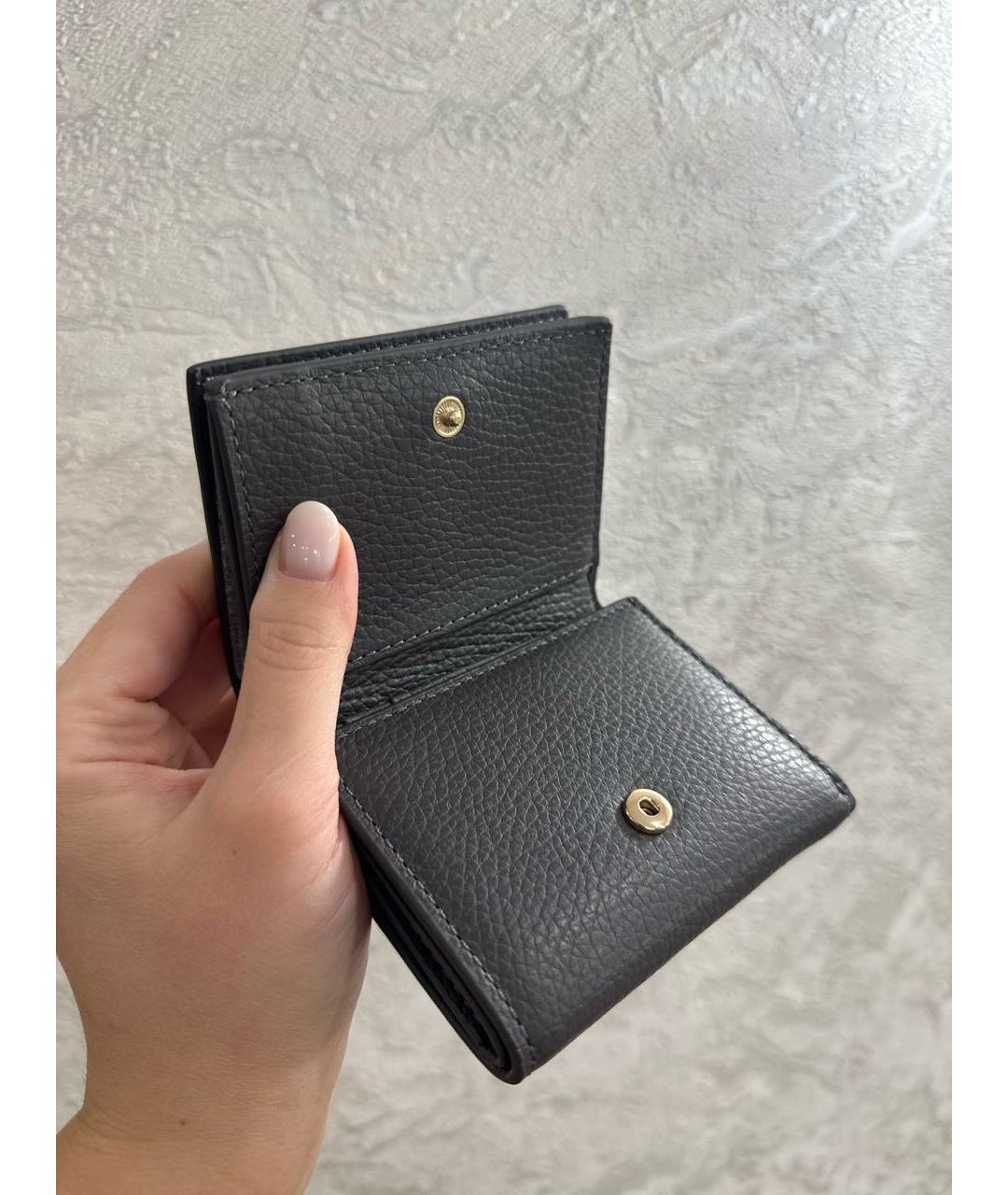 COCCINELLE Антрацитовый кожаный кошелек, фото 3