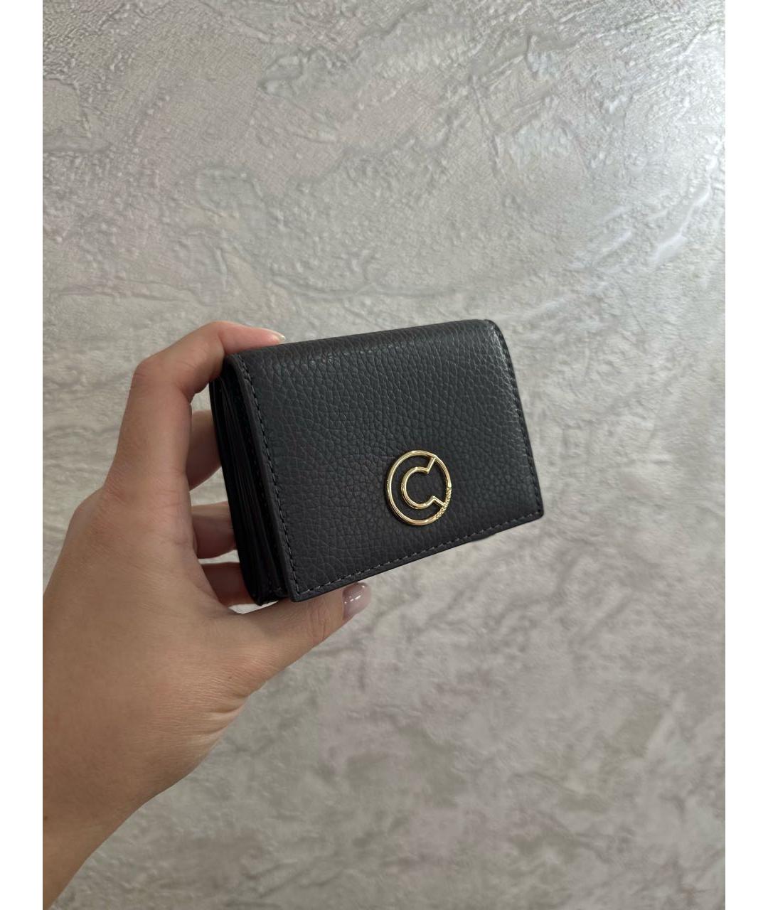 COCCINELLE Антрацитовый кожаный кошелек, фото 2
