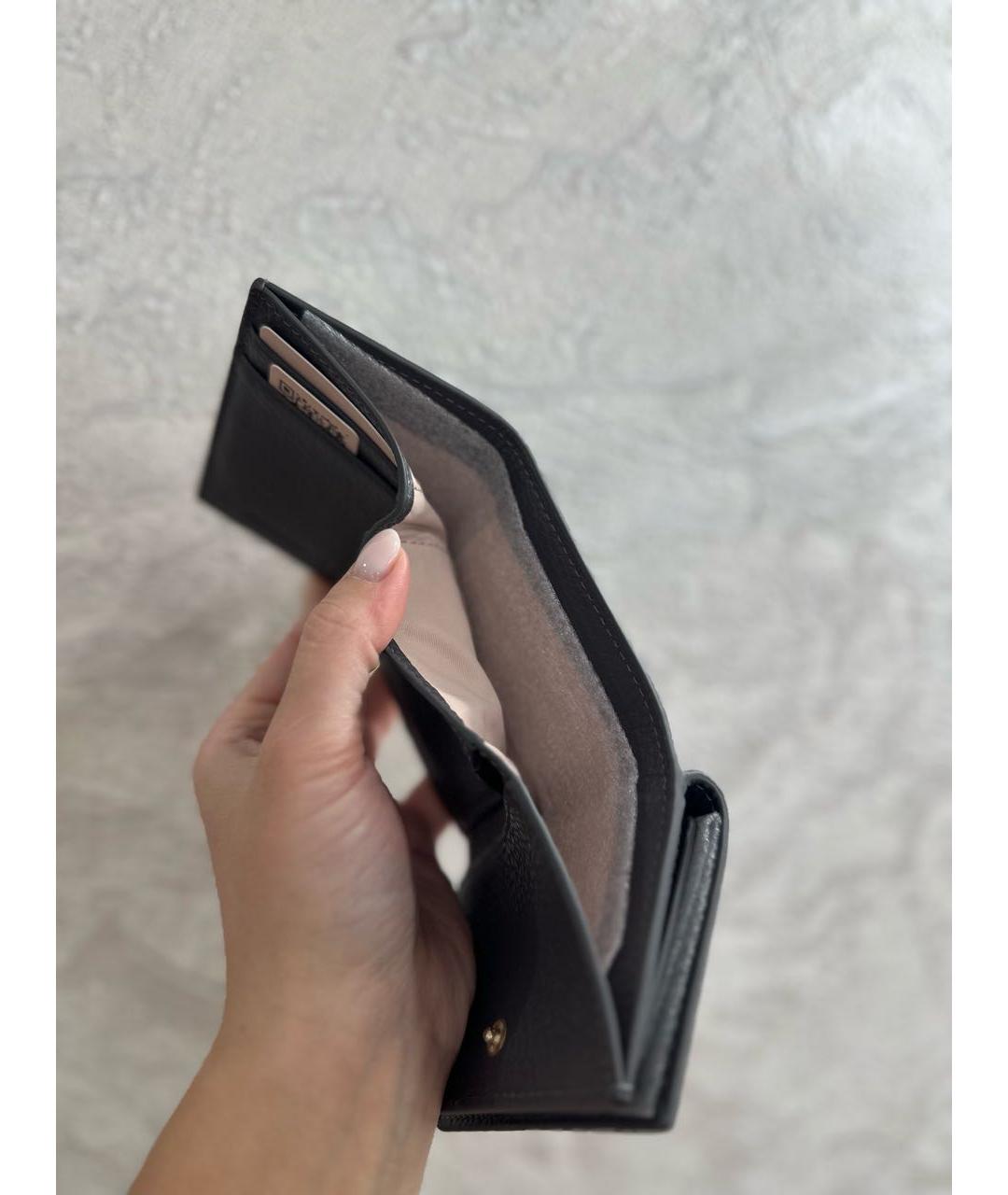 COCCINELLE Антрацитовый кожаный кошелек, фото 5