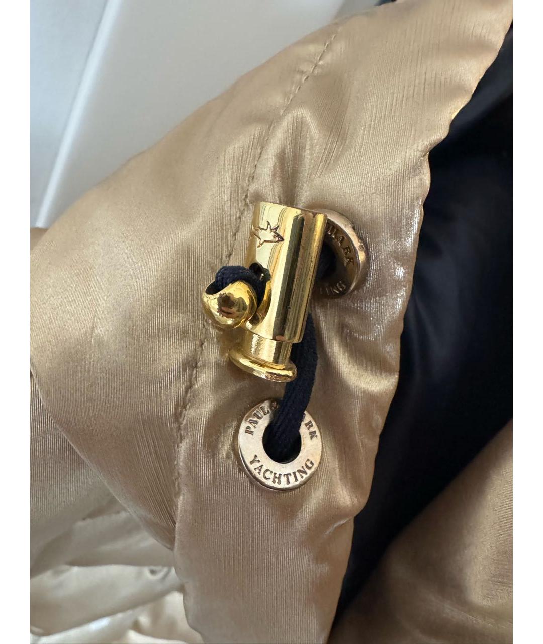 PAUL & SHARK Золотой полиэстеровый пуховик, фото 5