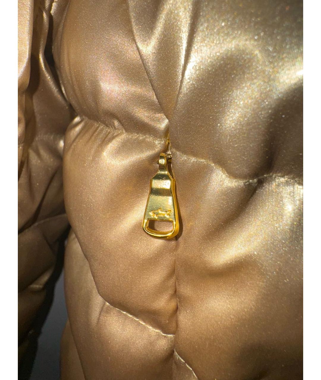 PAUL & SHARK Золотой полиэстеровый пуховик, фото 4