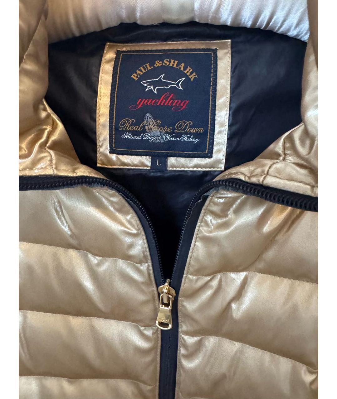 PAUL & SHARK Золотой полиэстеровый пуховик, фото 8