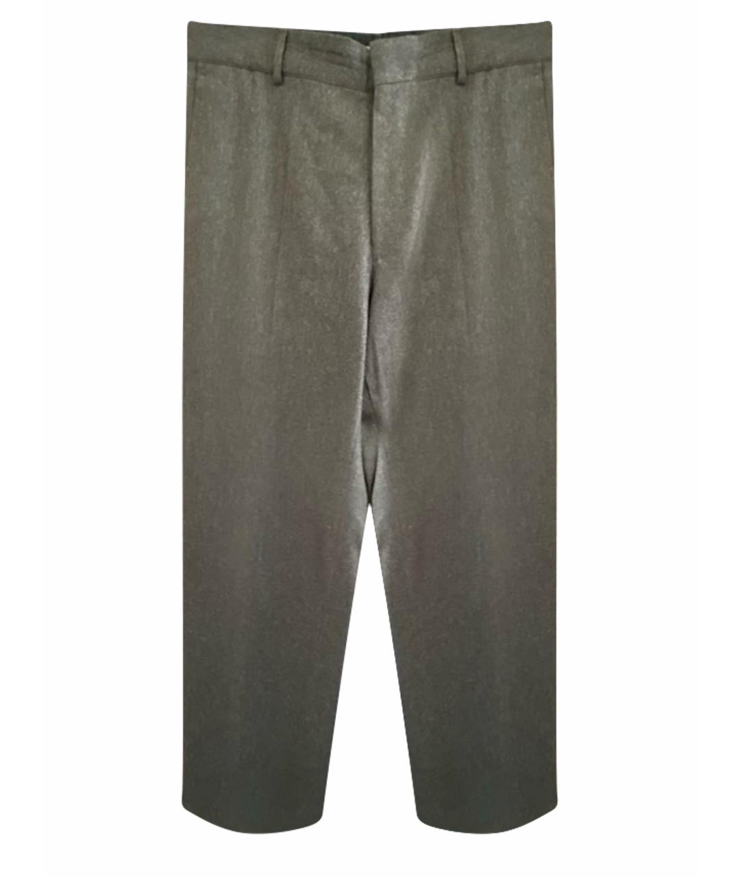 BOTTEGA VENETA Серые шерстяные классические брюки, фото 1