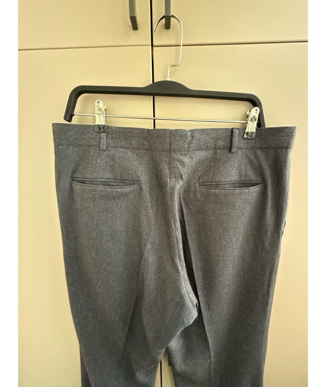 BOTTEGA VENETA Серые шерстяные классические брюки, фото 2