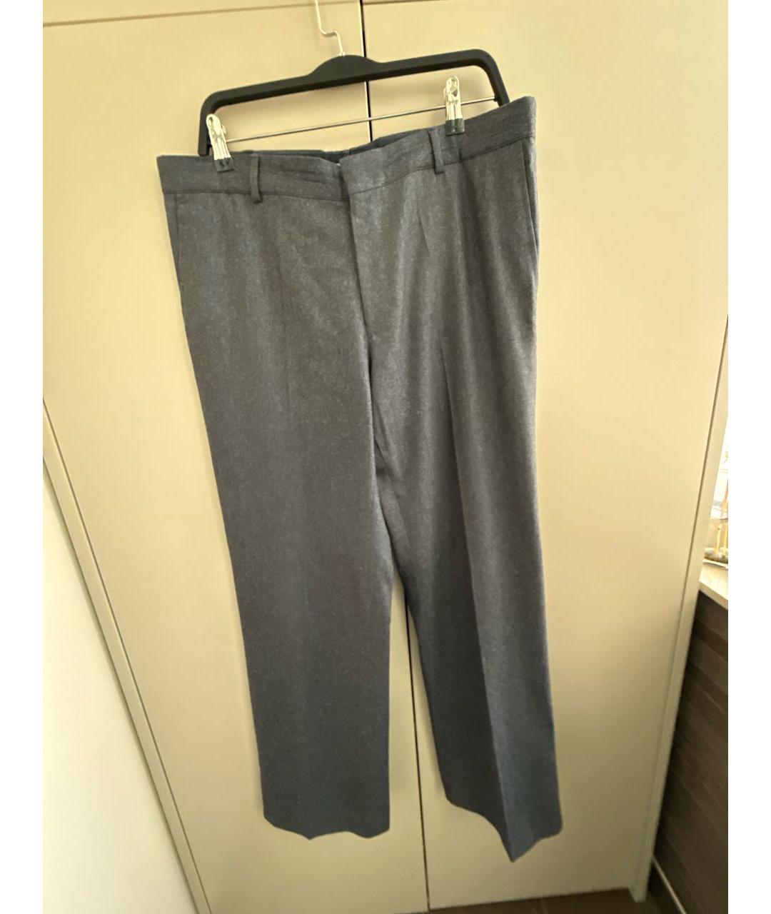 BOTTEGA VENETA Серые шерстяные классические брюки, фото 5