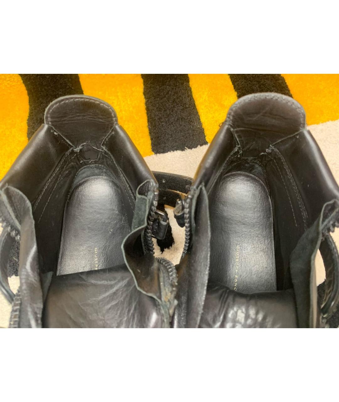 GIUSEPPE ZANOTTI DESIGN Черные кожаные кеды, фото 6