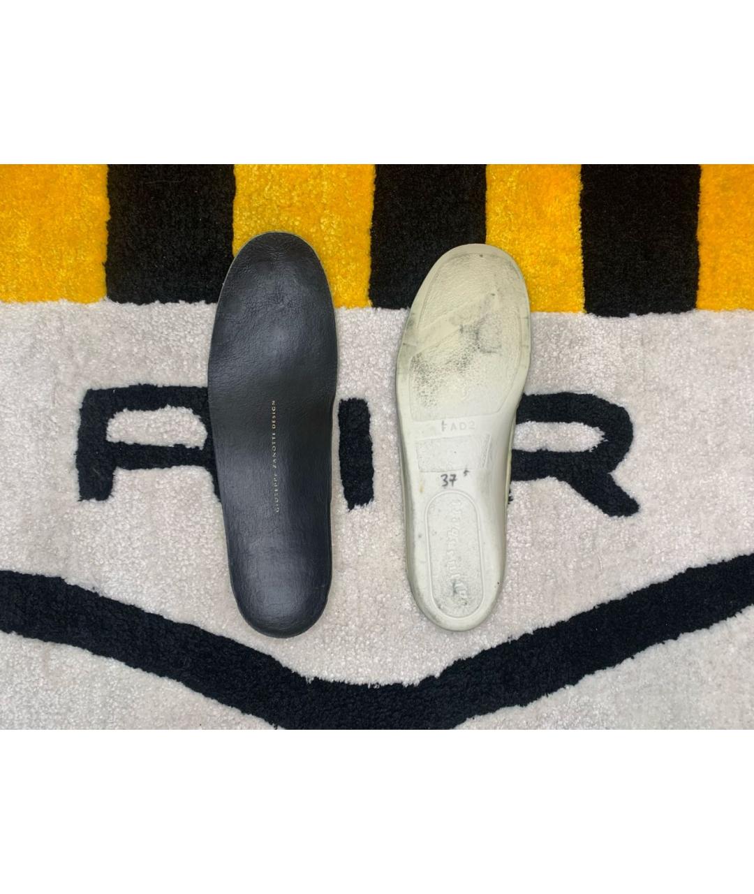 GIUSEPPE ZANOTTI DESIGN Черные кожаные кеды, фото 7