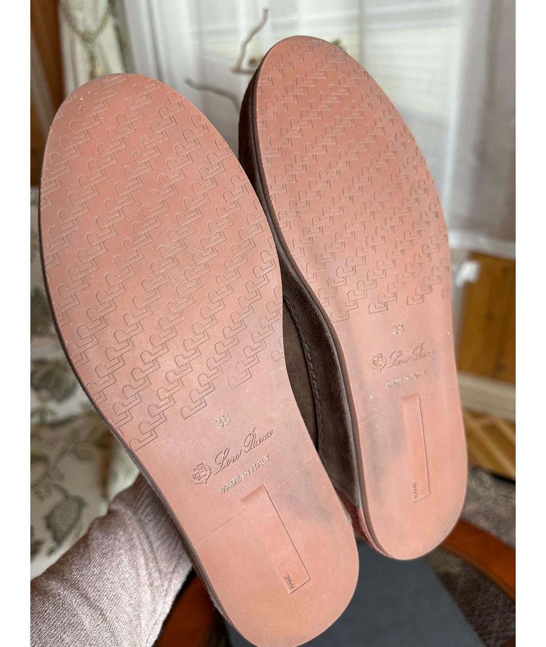 LORO PIANA Коричневые замшевые кеды, фото 8