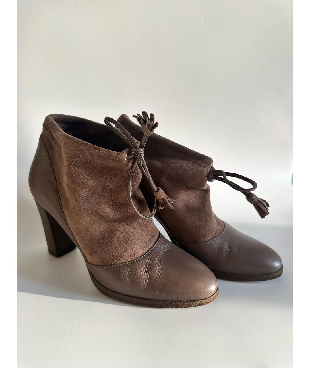 LORO PIANA Коричневые замшевые сапоги, фото 7