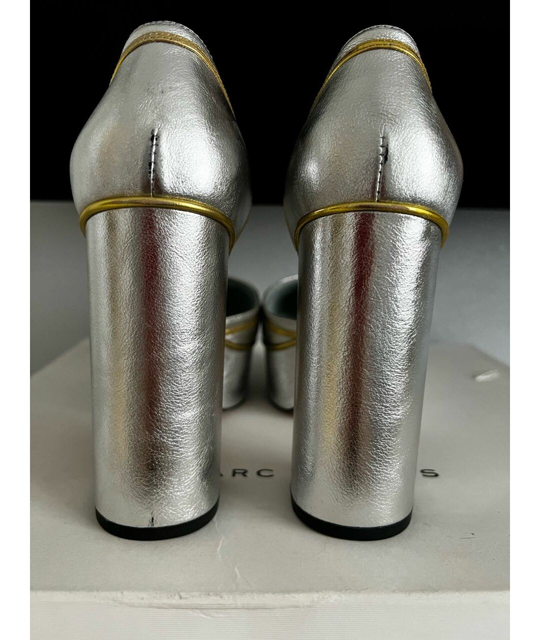 MARC JACOBS Серебряные кожаные босоножки, фото 3