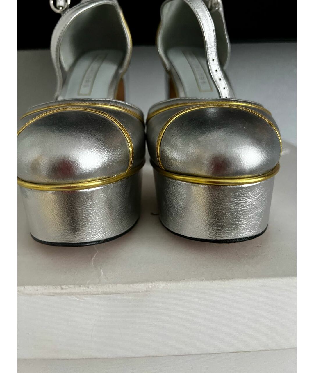 MARC JACOBS Серебряные кожаные босоножки, фото 5